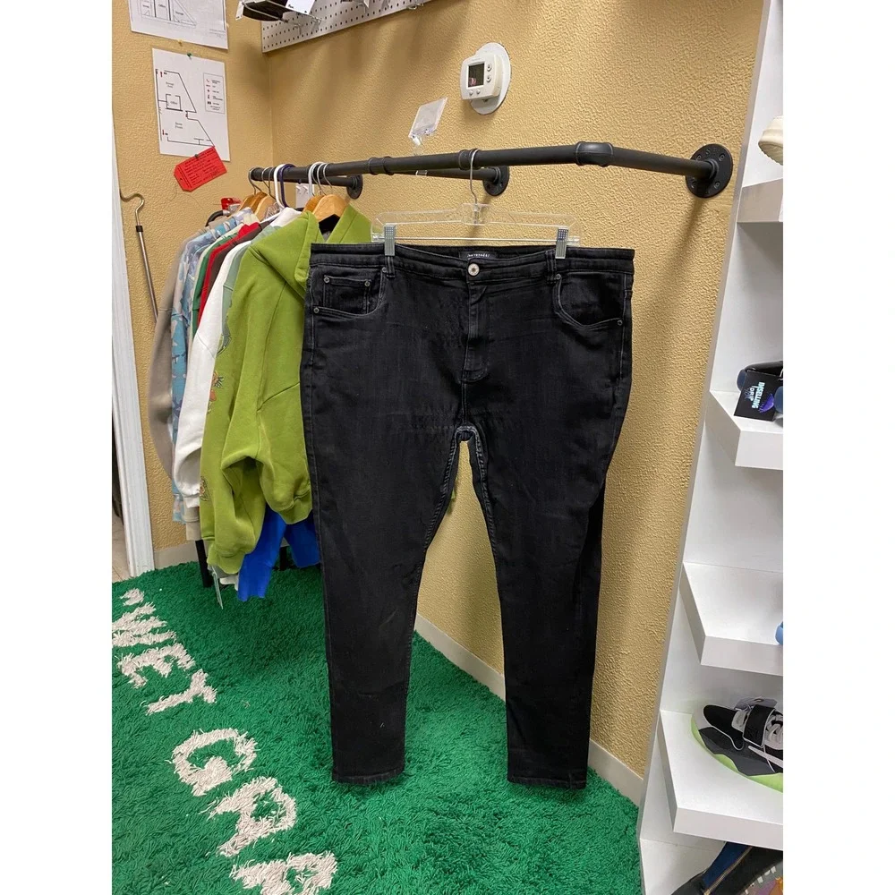 Serenede Mens Black Slim Fit Denim Jeans Size 44 Stretch Cotton Blend